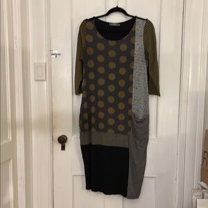 Stylish Polka Dot Patchwork Dress by Alembika